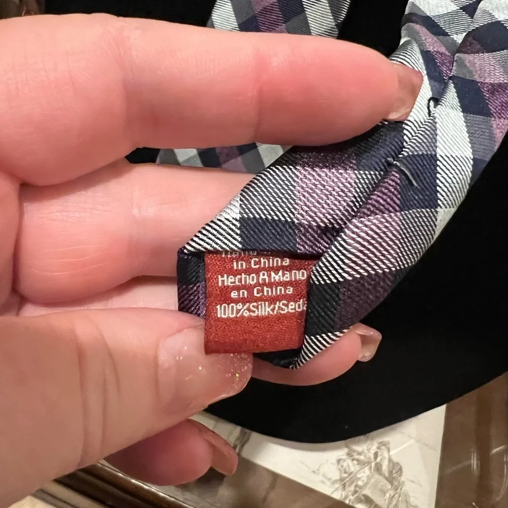 Plaid Silk Penguin Tie